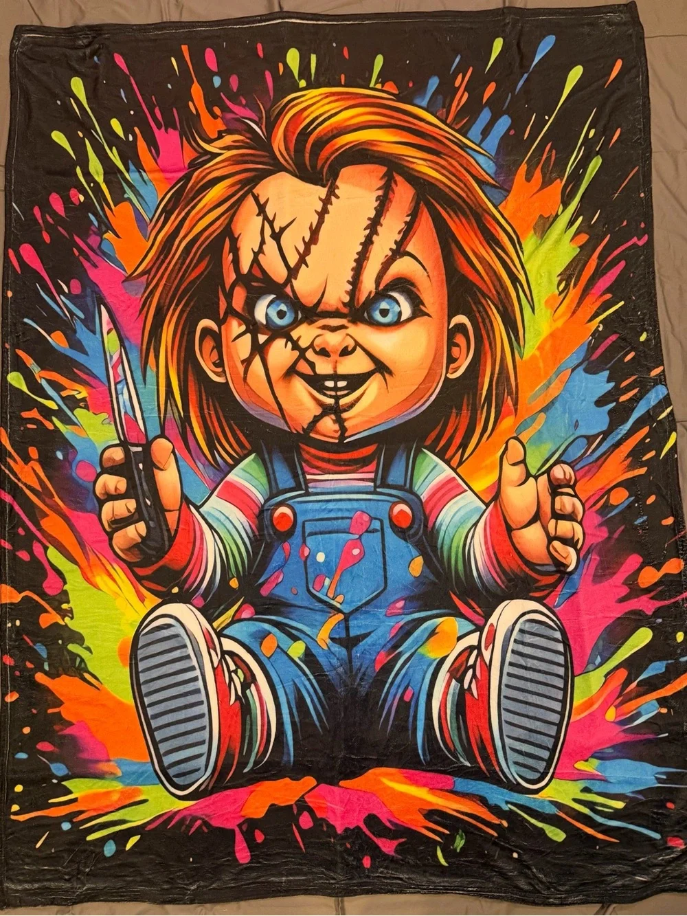Brand New Chucky-Child’s Play lightweight, soft  cozy 80x60 queen size blanket